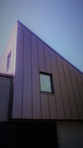 Zn gevelbekleding staande naad